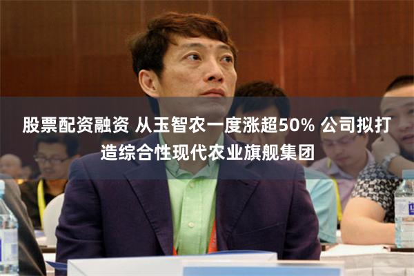 股票配资融资 从玉智农一度涨超50% 公司拟打造综合性现代农业旗舰集团