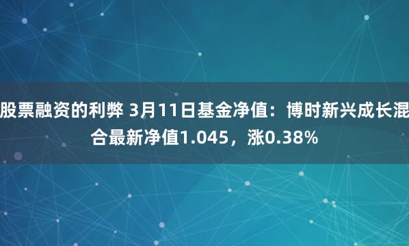 股票融资的利弊 3月11日基金净值：博时新兴成长混合最新净值1.045，涨0.38%